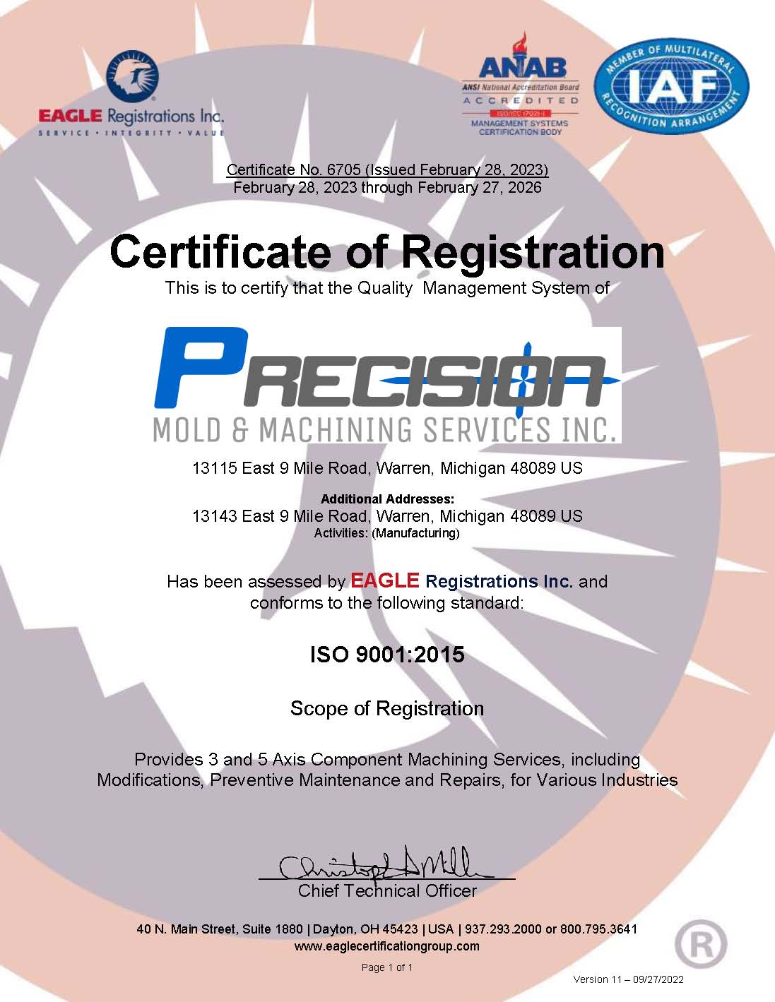 6705 Precision Mold Machining Services ISO 9001 Certificate Initial 2023 FINAL-2